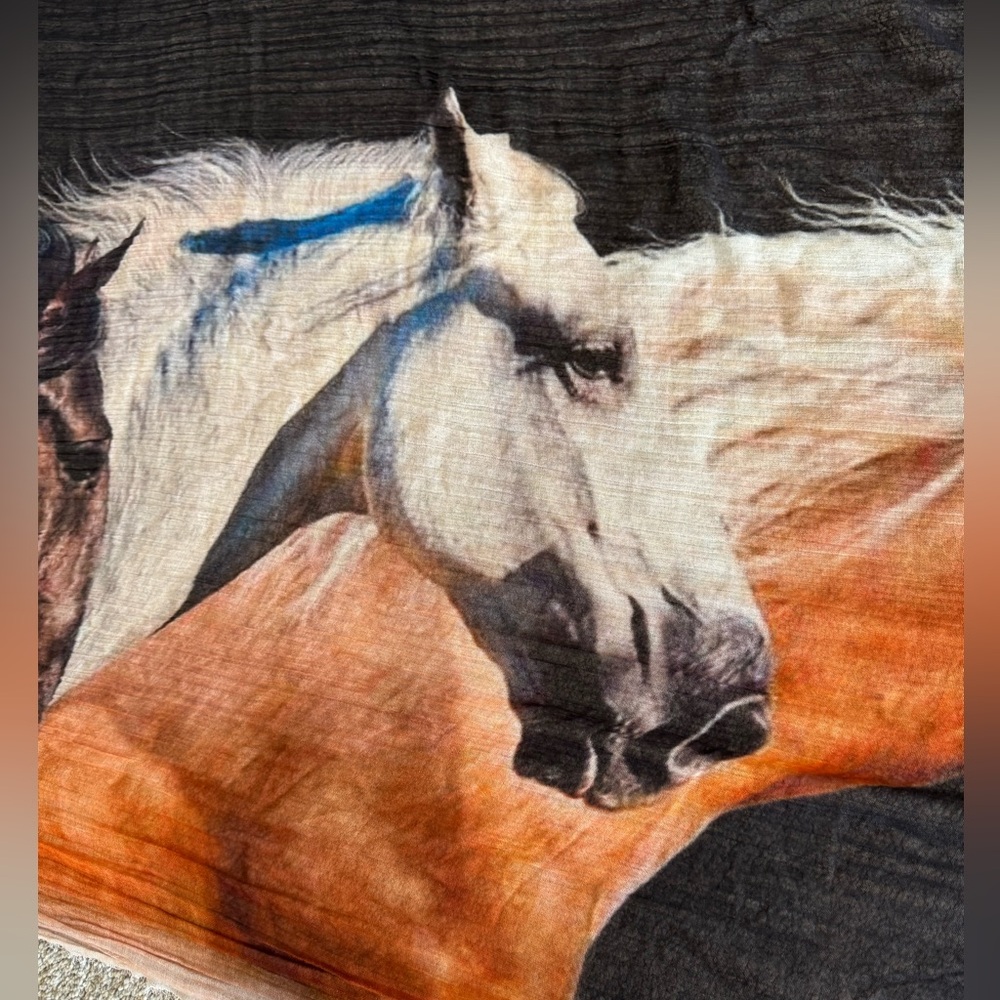 Blue Pacific Micromodal Wild Horse Scarf - Picture 4 of 11